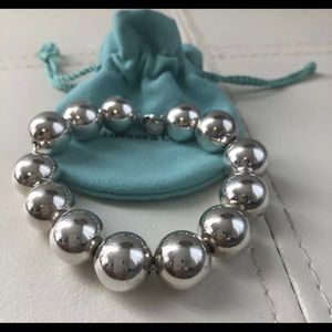 Tiffany & Co. Silver Large 14mm Beaded Bead Ball Bracelet